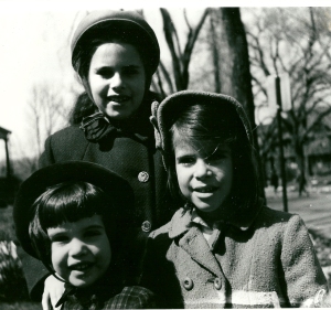 Nina is the little one, I'm the one on the right, and that's our big sister, Barbara, behind us.